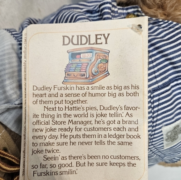 NWT Vintage‎ 1984 Furskin Dudley Xavier Roberts 22 Inch Plush Stuffed Bear - Picture 10 of 11